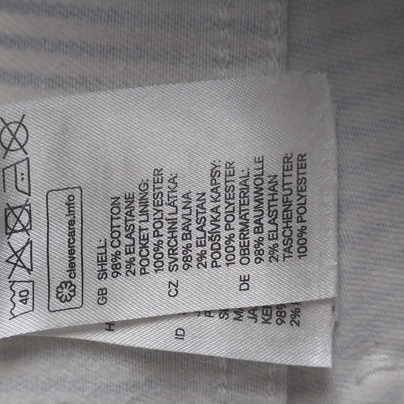 H&M ladies short pants zip up low waist sz 10 in blue stripped - Picture 6 of 6